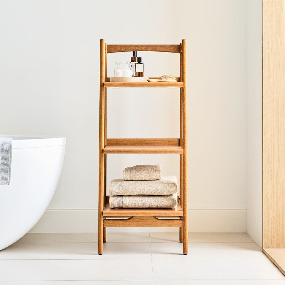 Mid-Century Modern Bath Ladder Storage - Stylish & Functional | West Elm UK